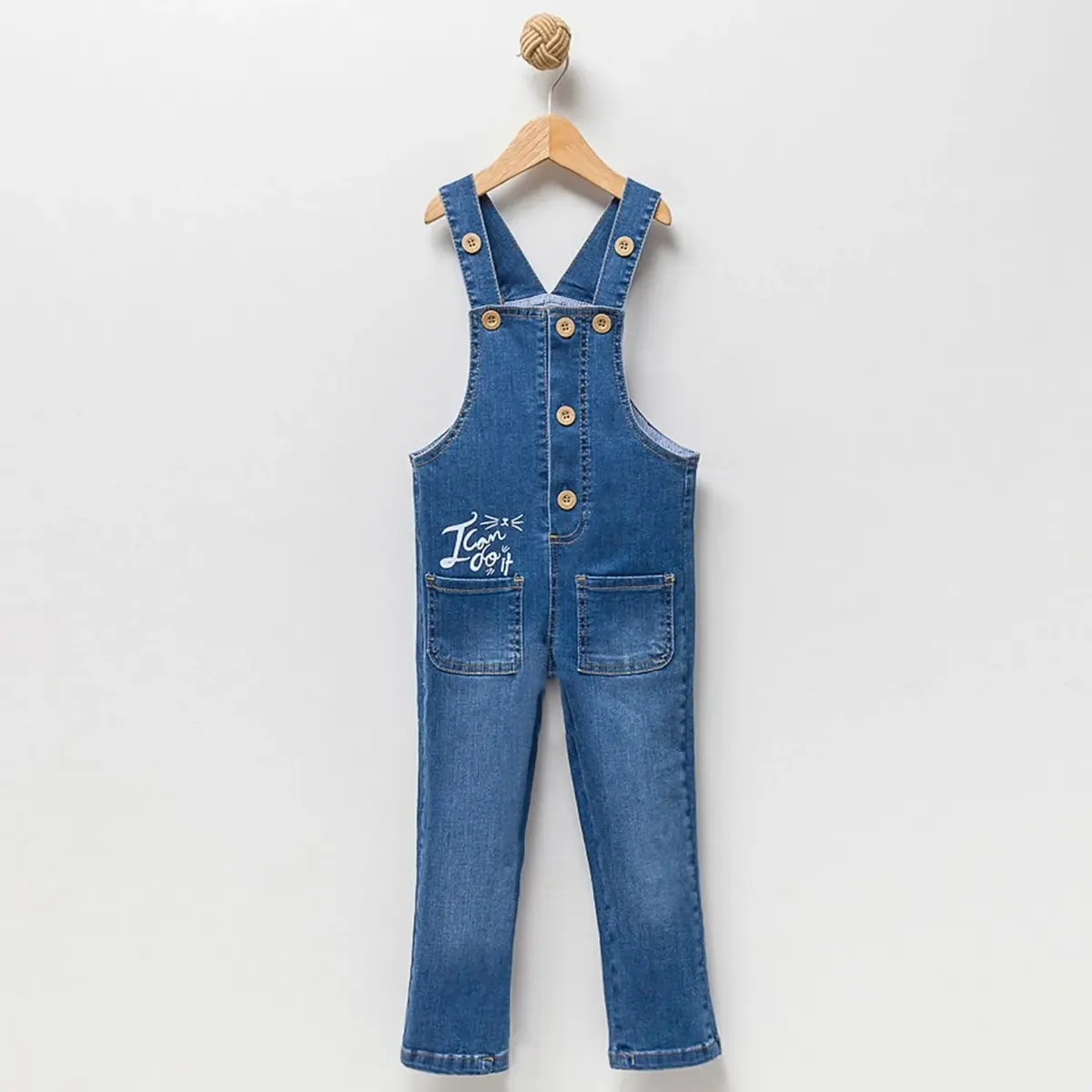 Overdo Salopet Kot Nakışlı Koyu Mavi Overdo Salopet Kot Nakışlı Koyu Mavi