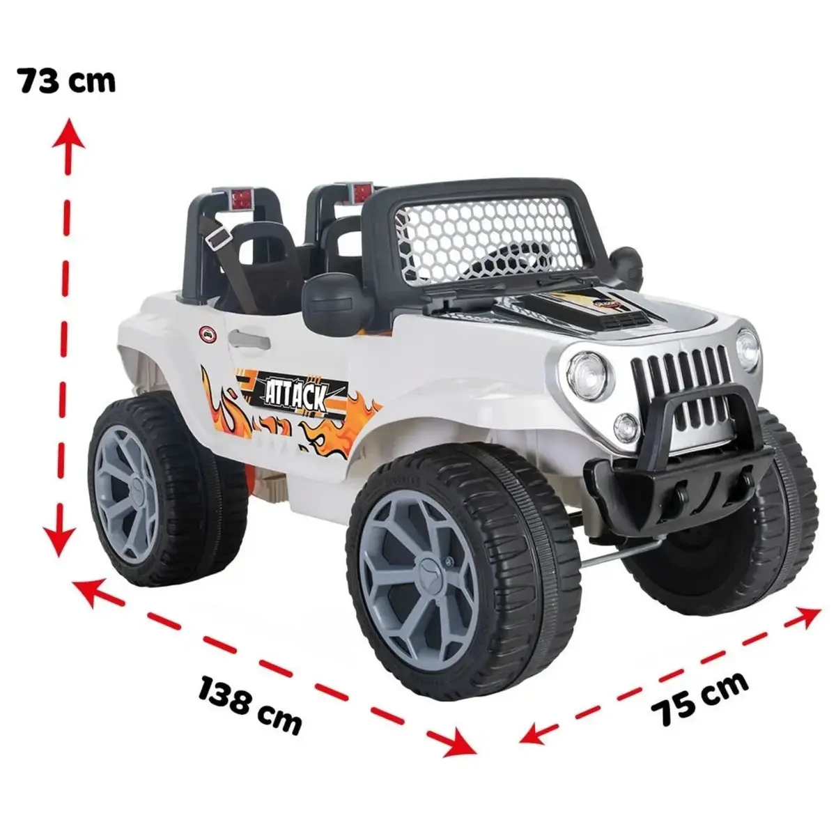 Pilsan Attack Çift Kişilik 12 Volt Kumandalı Akülü Araba