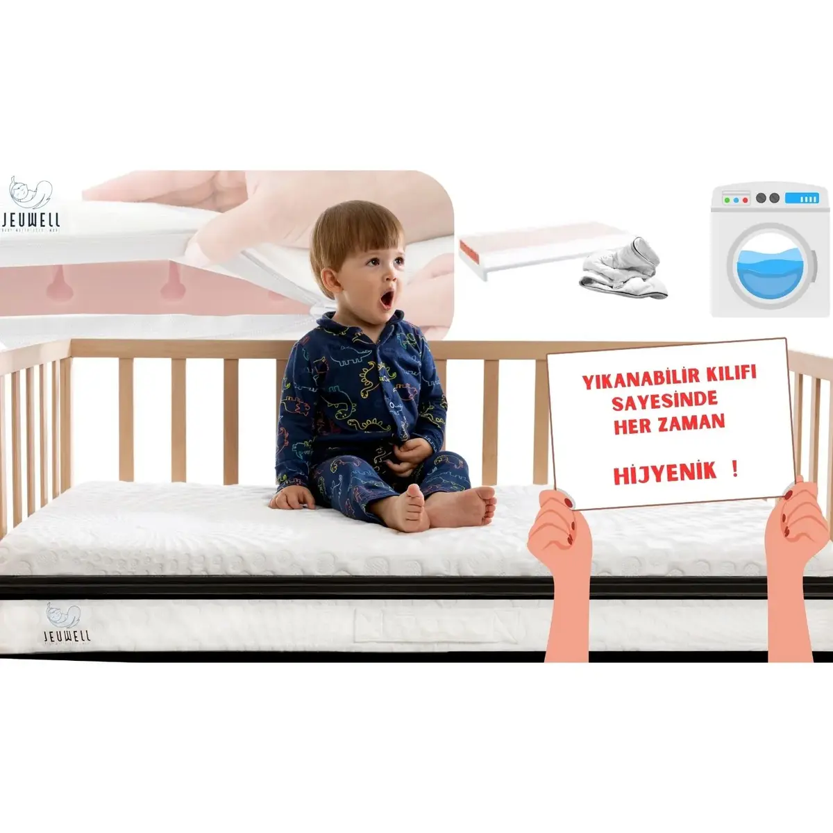 Jeuwell 3D Alezli Sünger Yatak 70x130 Cm