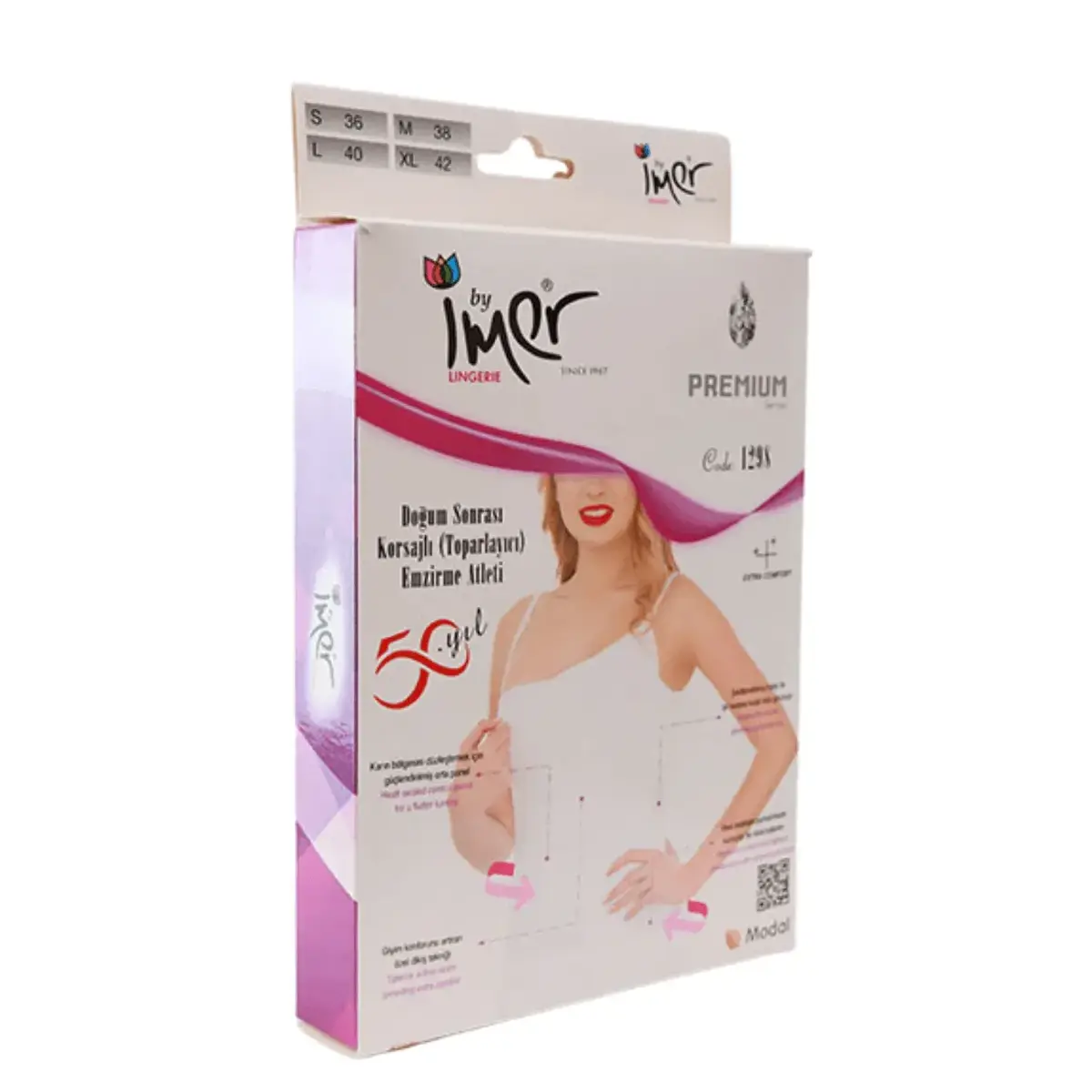 İmer Emzirme Korse Atleti Beyaz 2/M