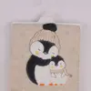 Mini Damla Battaniye Triko Penguen Nakışlı Bej