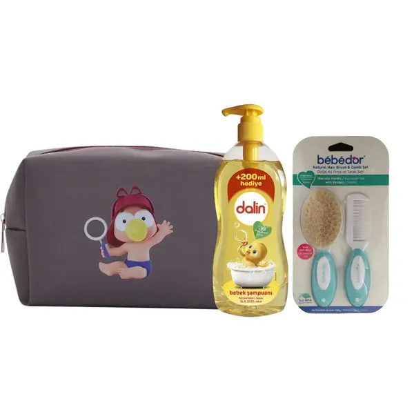 Bebek Bakım Seti Çantalı (Antrasit)