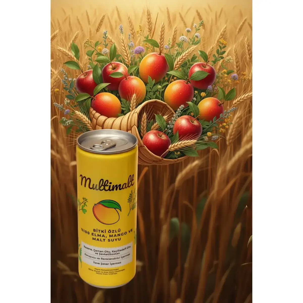 Multimalt Bitki Özlü %100 Elma,Mango Ve Malt Suyu 250 ml
