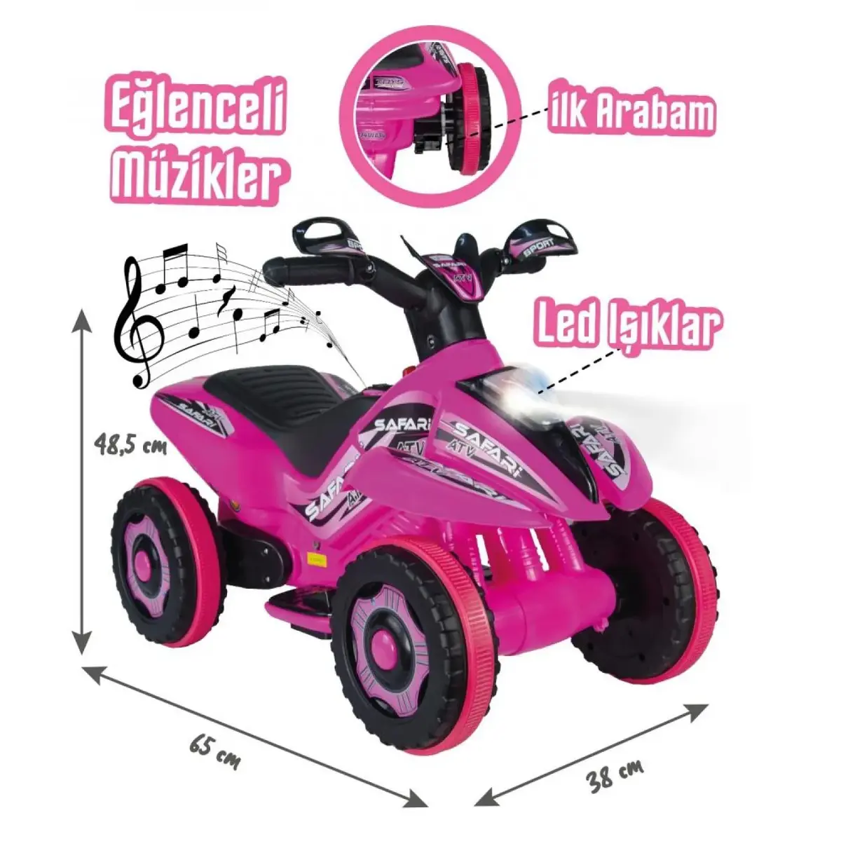 Akülü Atv 6 Volt Pembe