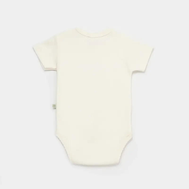 Bibaby Organik Body Kısa Kol Save The Seahorse Bej - Mint