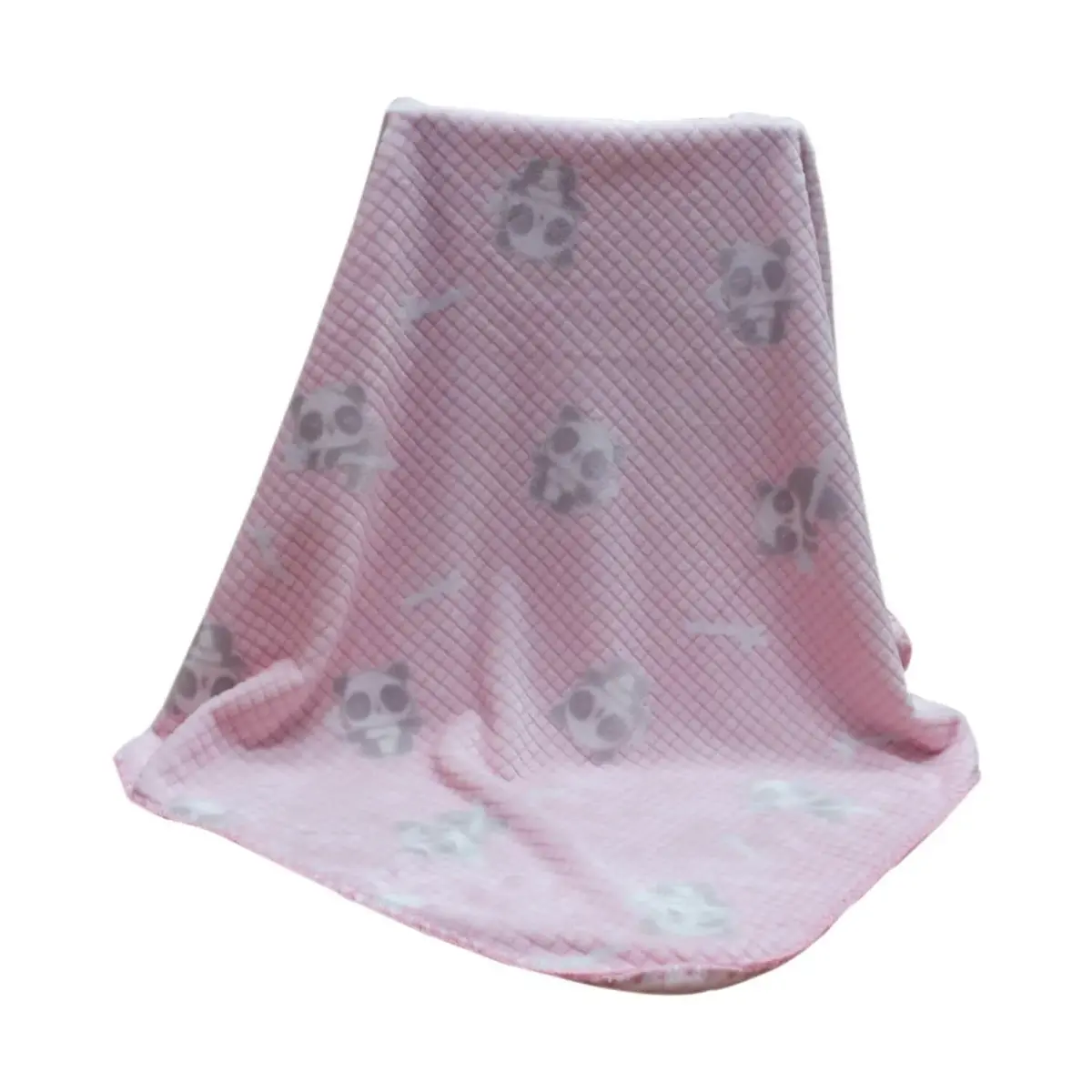 Bibaby Battaniye Clever Panda Fluffy Pembe