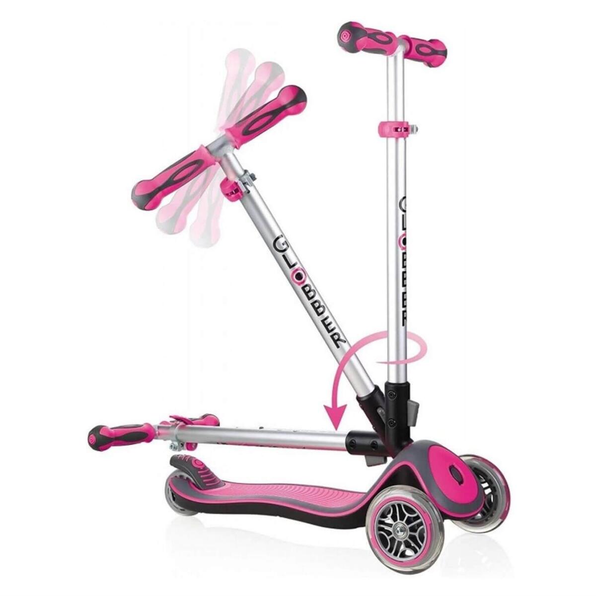 Globber Elite Deluxe Işıklı Scooter Pembe