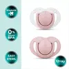Mamajoo Silikon Emzik 2li & Sterilizasyon Saklama Kutusu 12+ Ay Powder Pink