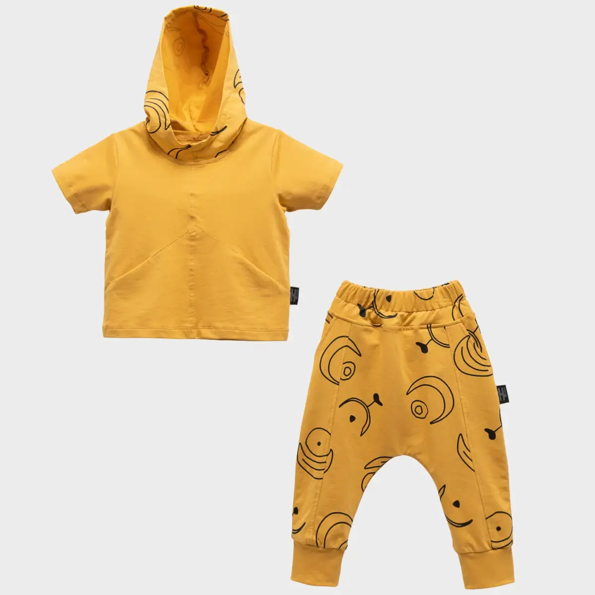 Moi Noi 2li Takım Şortlu Kapşonlu Hardal Moi Noi 2li Takım Şortlu Kapşonlu Hardal