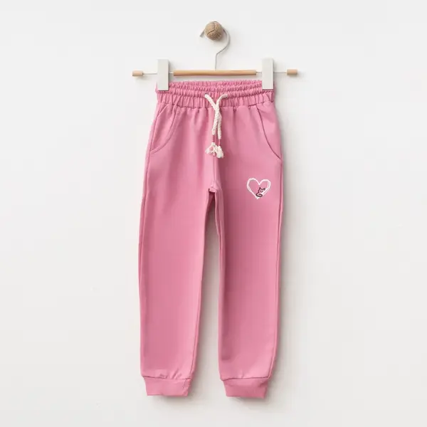 Winimo Eşofman Altı Kalpli Kedi Baskılı Pembe