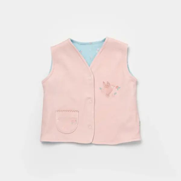 Bibaby Organik Yelek Penye Always Happy Gül Kurusu - Mint