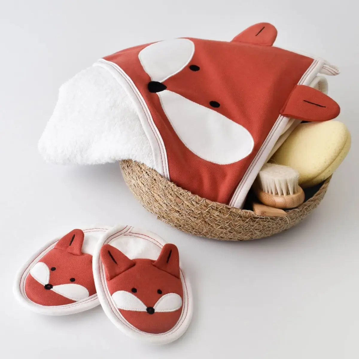 Bibaby Bornoz Takımı Sweet Fox Ekru - Kiremit