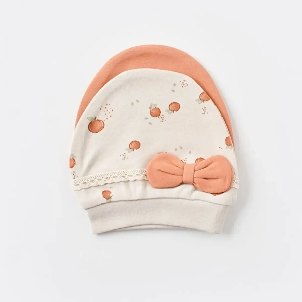 Bibaby Organik Şapka 2li Summer Fruit Light Cream Caramel