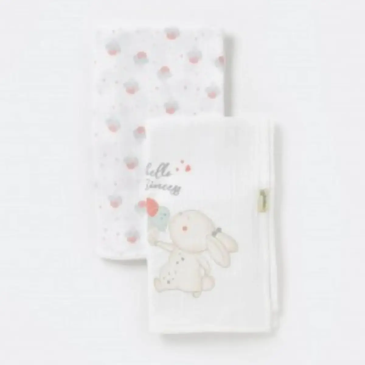 Bibaby Organik Müslin Battaniye Pretty Ears Bunny Ekru Desenli