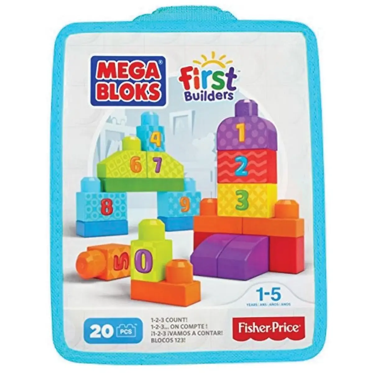 Mega Bloks Eğlenceli Blok Torbaları Turkuaz 20 Parça Sayılar