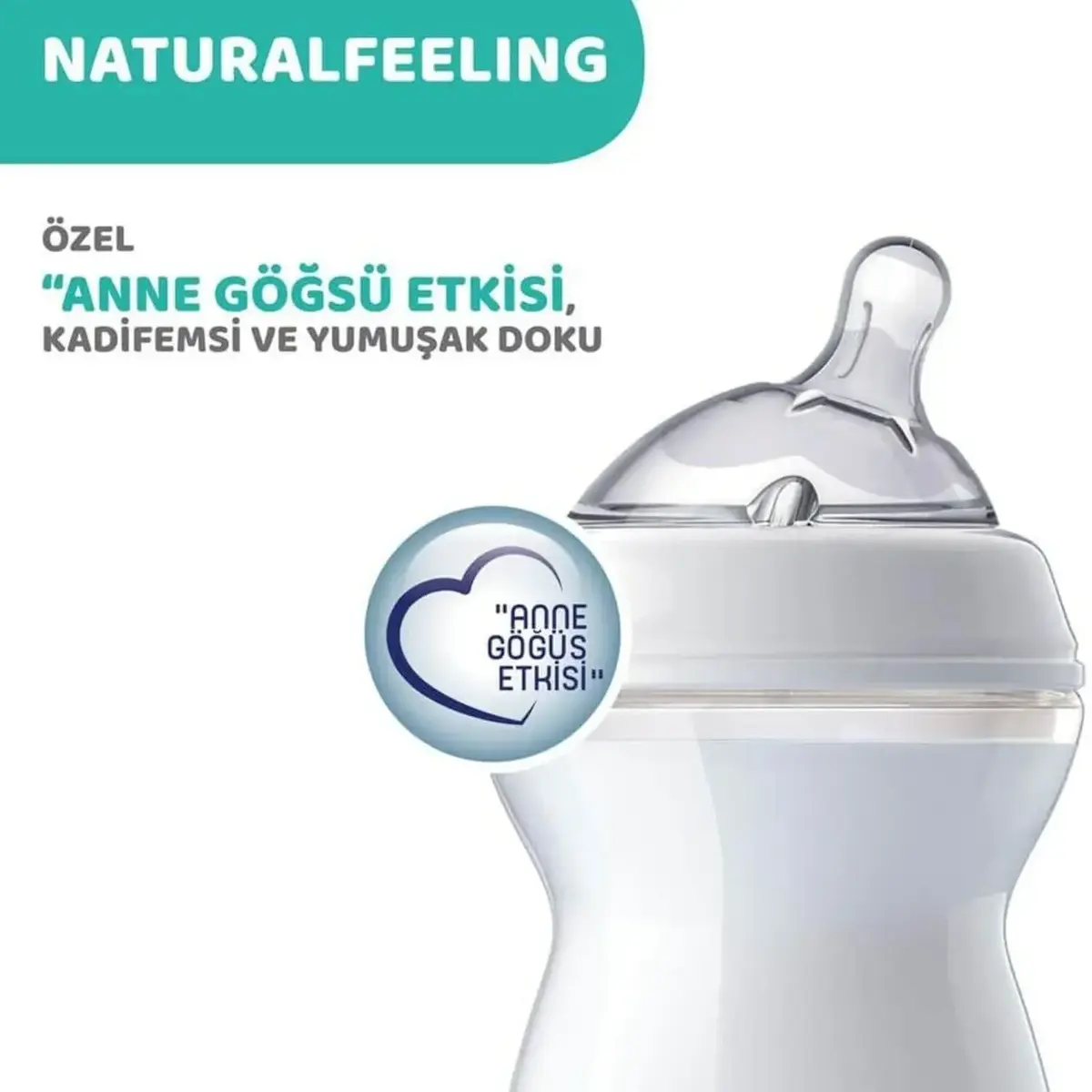 Chicco Natural Feeling Silikon Emzikli Cam Biberon Desenli 150 ml 0+ Ay Yeni