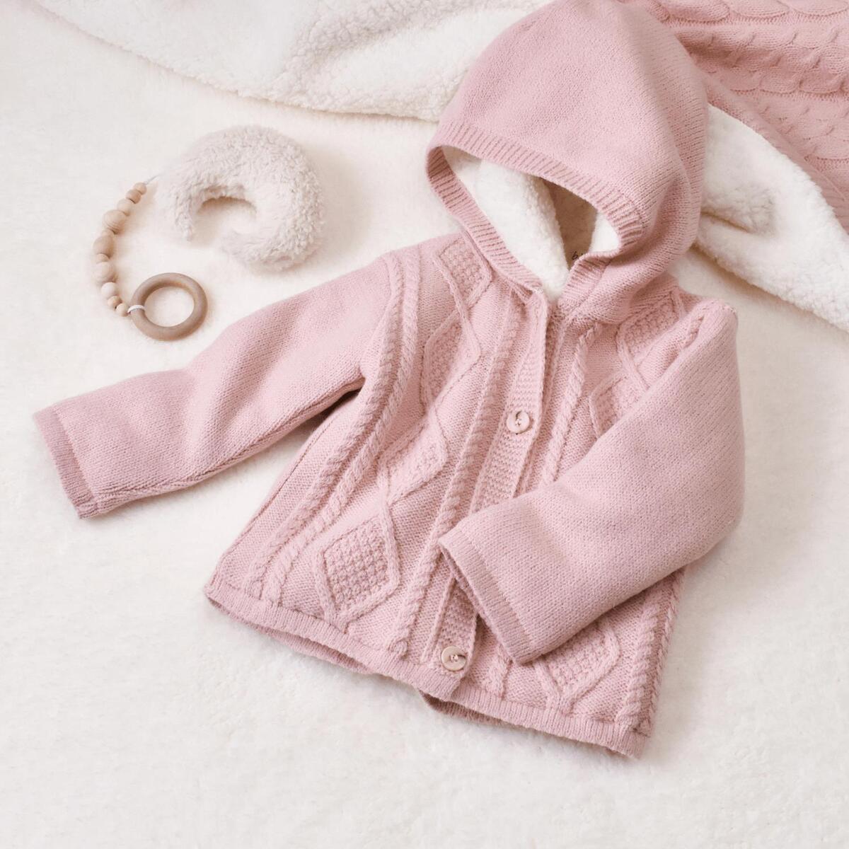 Bibaby Hırka Triko Desenli Welsoftlu Pembe