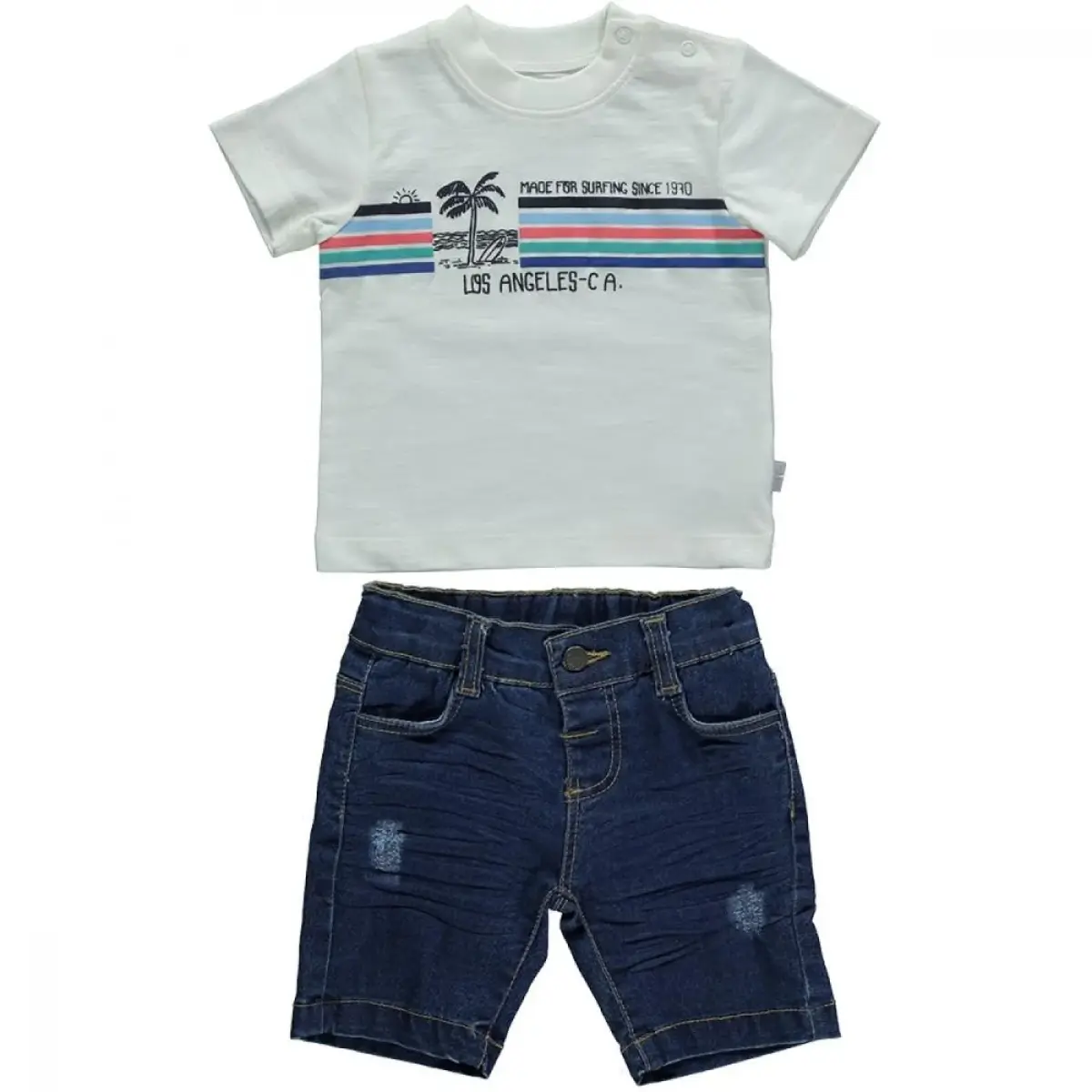 Bebetto 2li Takım Şortlu Kot Holiday Mood Lacivert Bebetto 2li Takım Şortlu Kot Holiday Mood Lacivert