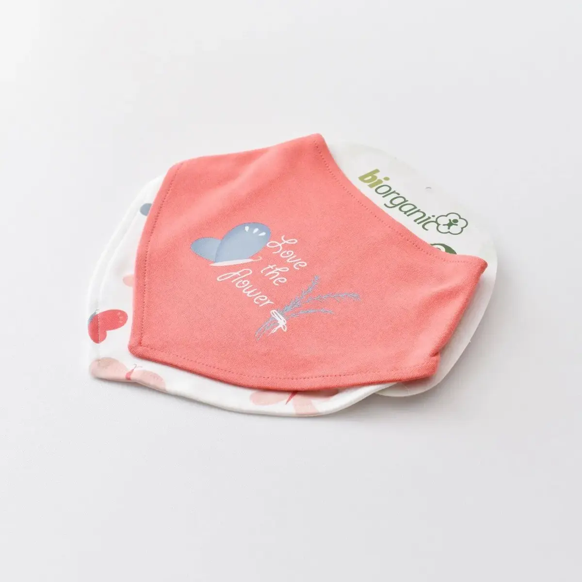 Bibaby Organik Fular Önlük 2li Wild Flowers Coral