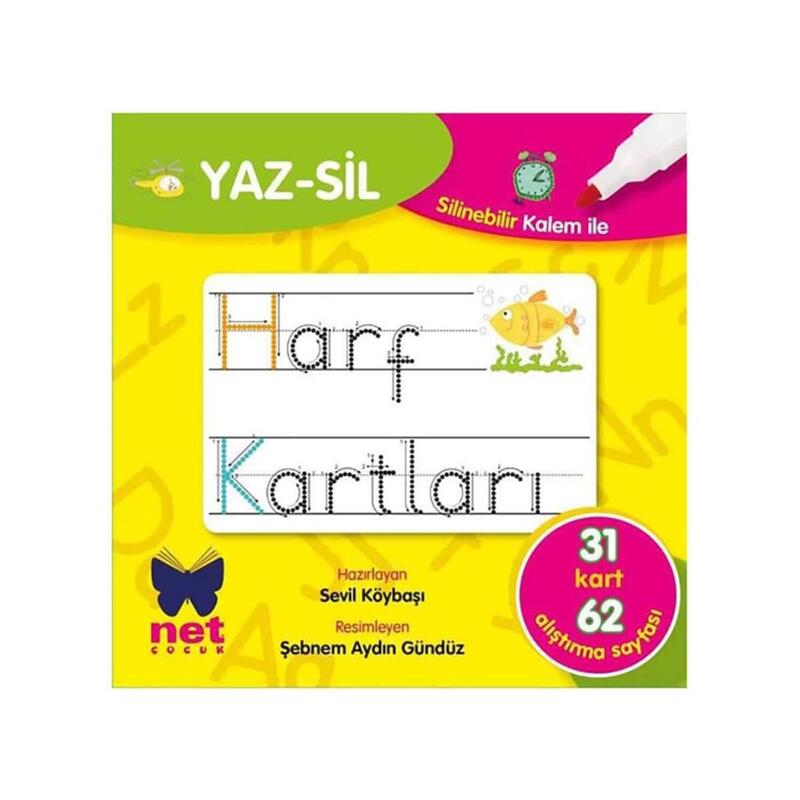 Yaz-Sil Harf Kartları