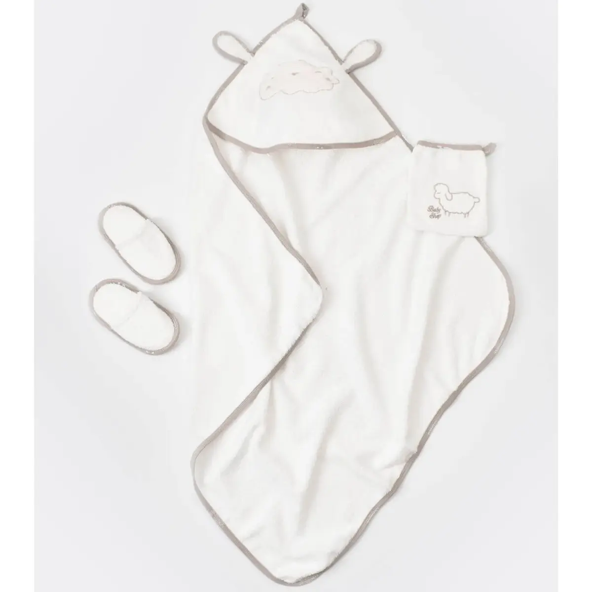 Bibaby Organik Bornoz Takımı Curly Sheep Bej