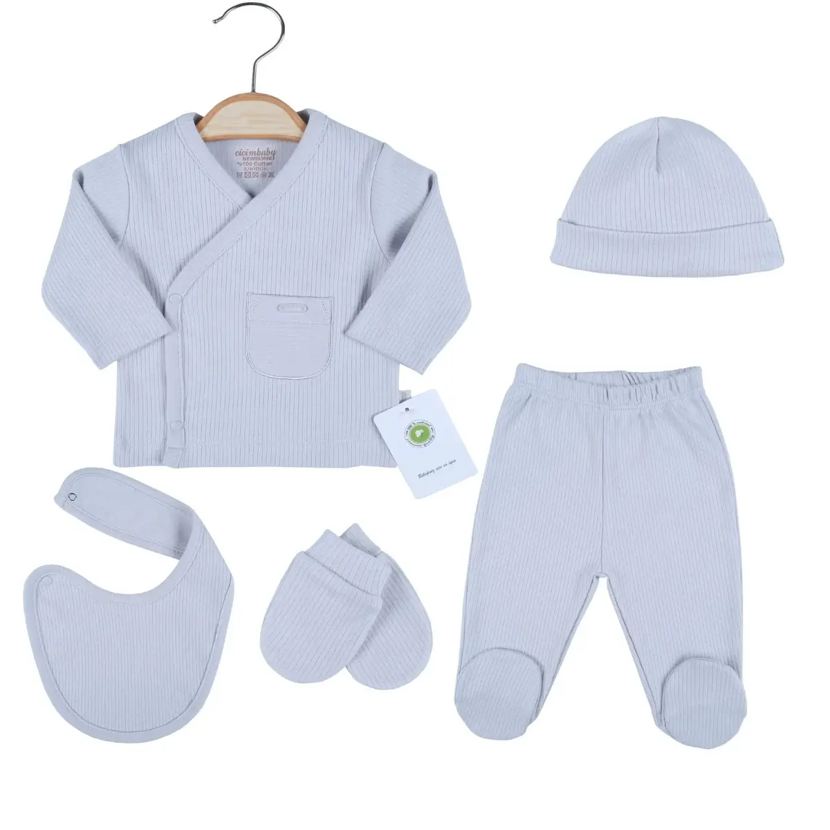 Ciccim Baby Hastane Çıkışı 5li Cepli Gri Ciccim Baby Hastane Çıkışı 5li Cepli Gri