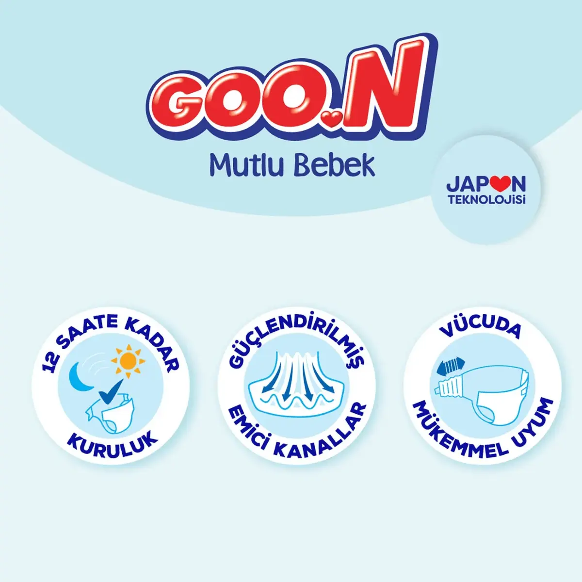Goon Mutlu Bebek Bebek Bezi 4 Beden 9-14 Kg 90lı Aylık Fırsat Paket