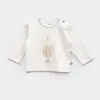 Bibaby Organik Sweatshirt Brave Lion Ekru - Turkuaz