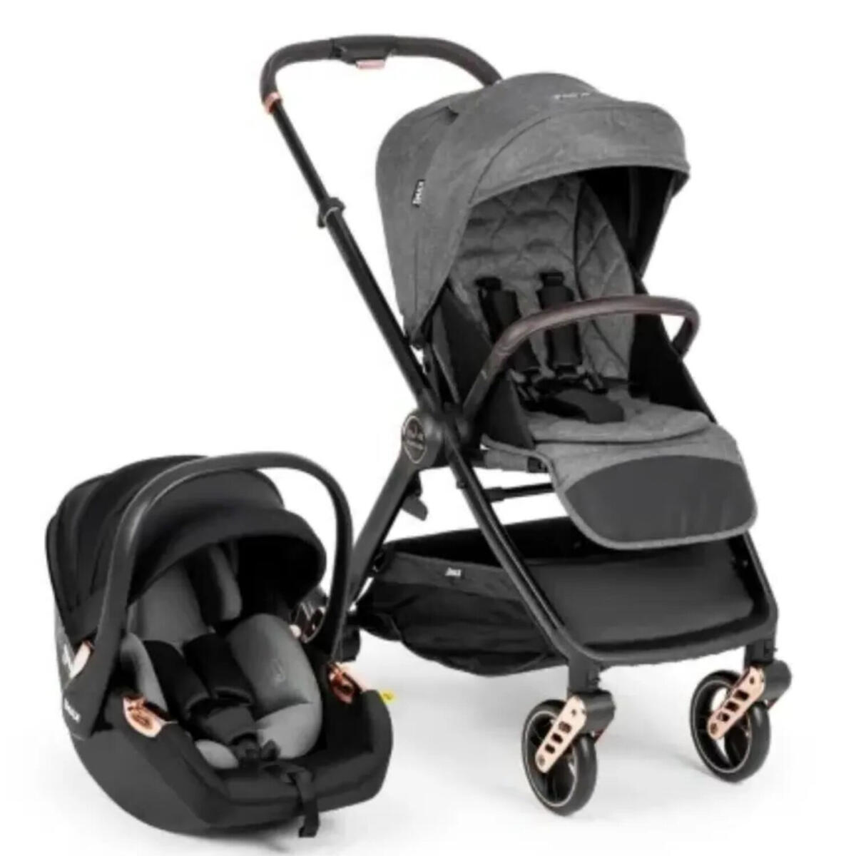 Kanz X-Go Ultimate Travel Sistem Bebek Arabası Rose Gold Gri