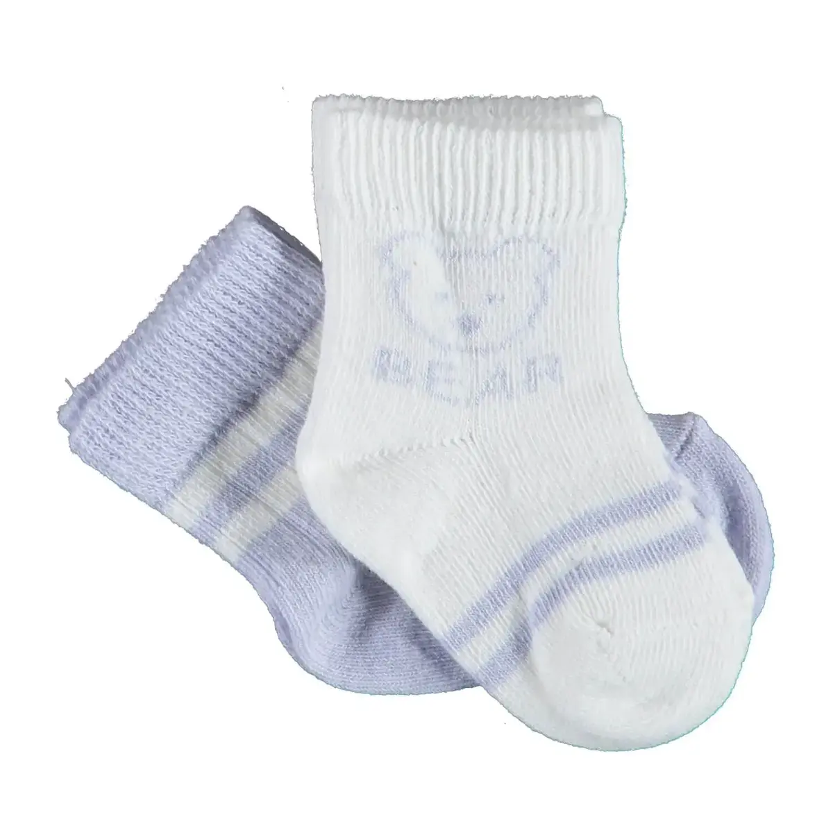 Bibaby Organik Çorap Soket 2li Bear Lila