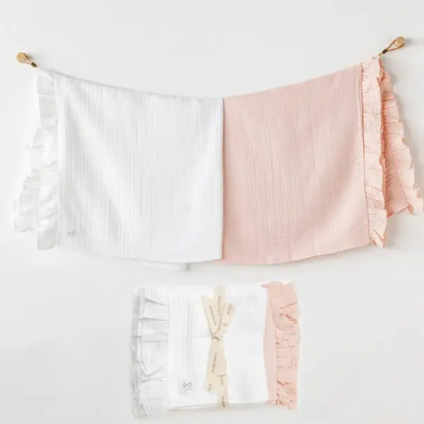 Andy Wawa Müslin Battaniye 2li Home 85x90cm Pembe - Beyaz