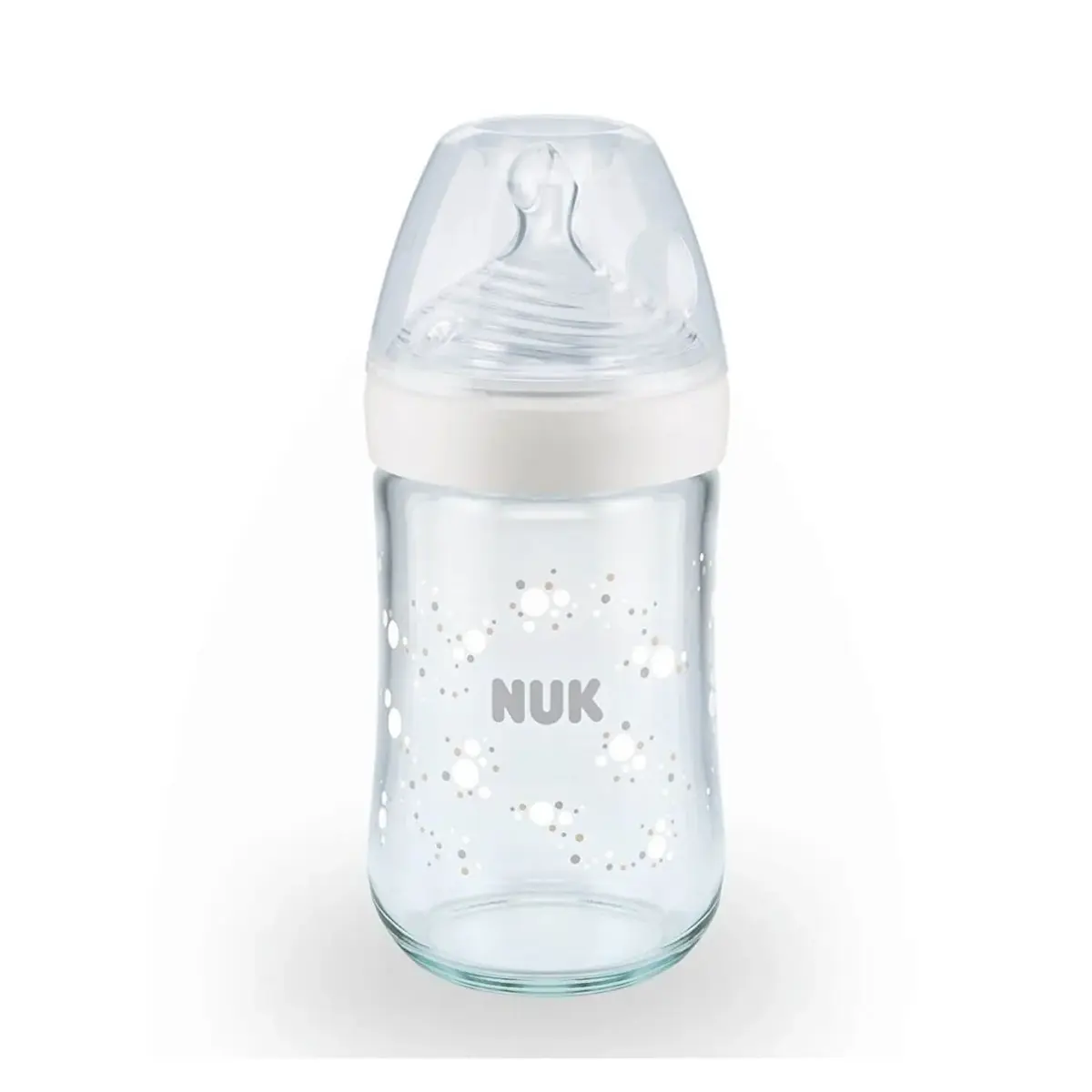 Nuk Nature Sense Isı Göstergeli Cam Biberon 240 ml Beyaz