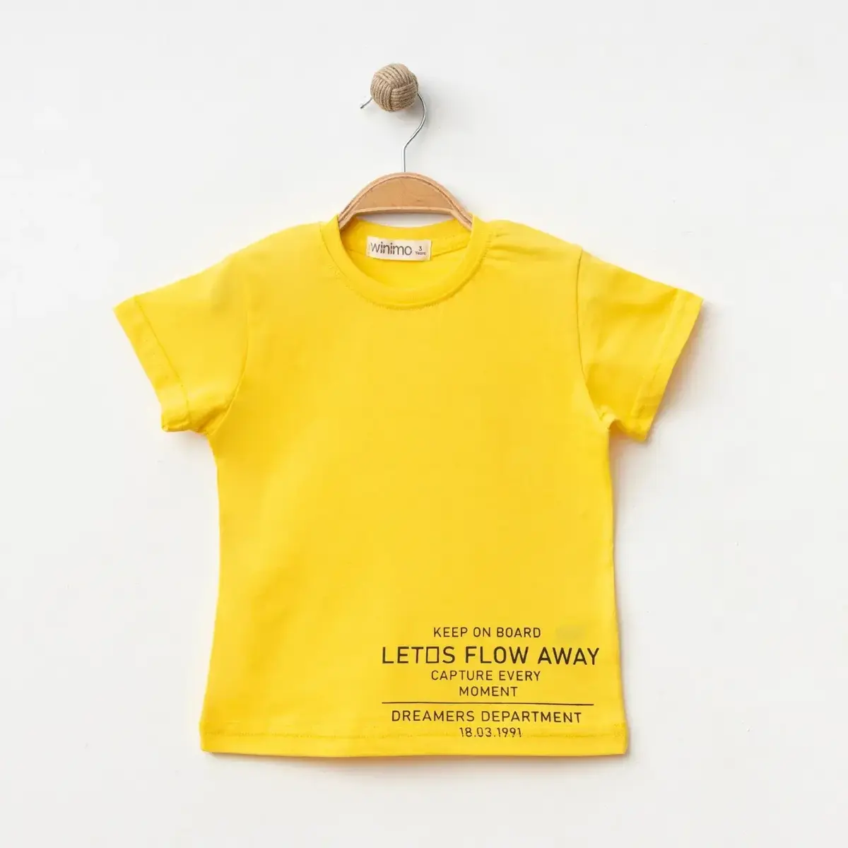Winimo T-Shirt Keep On Board Baskılı Sarı