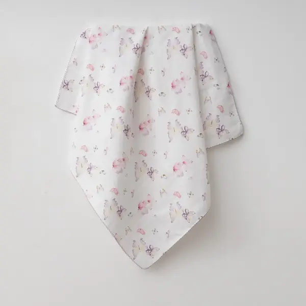 Baby Mammas Müslin Örtü Kelebek 80x90cm Lila