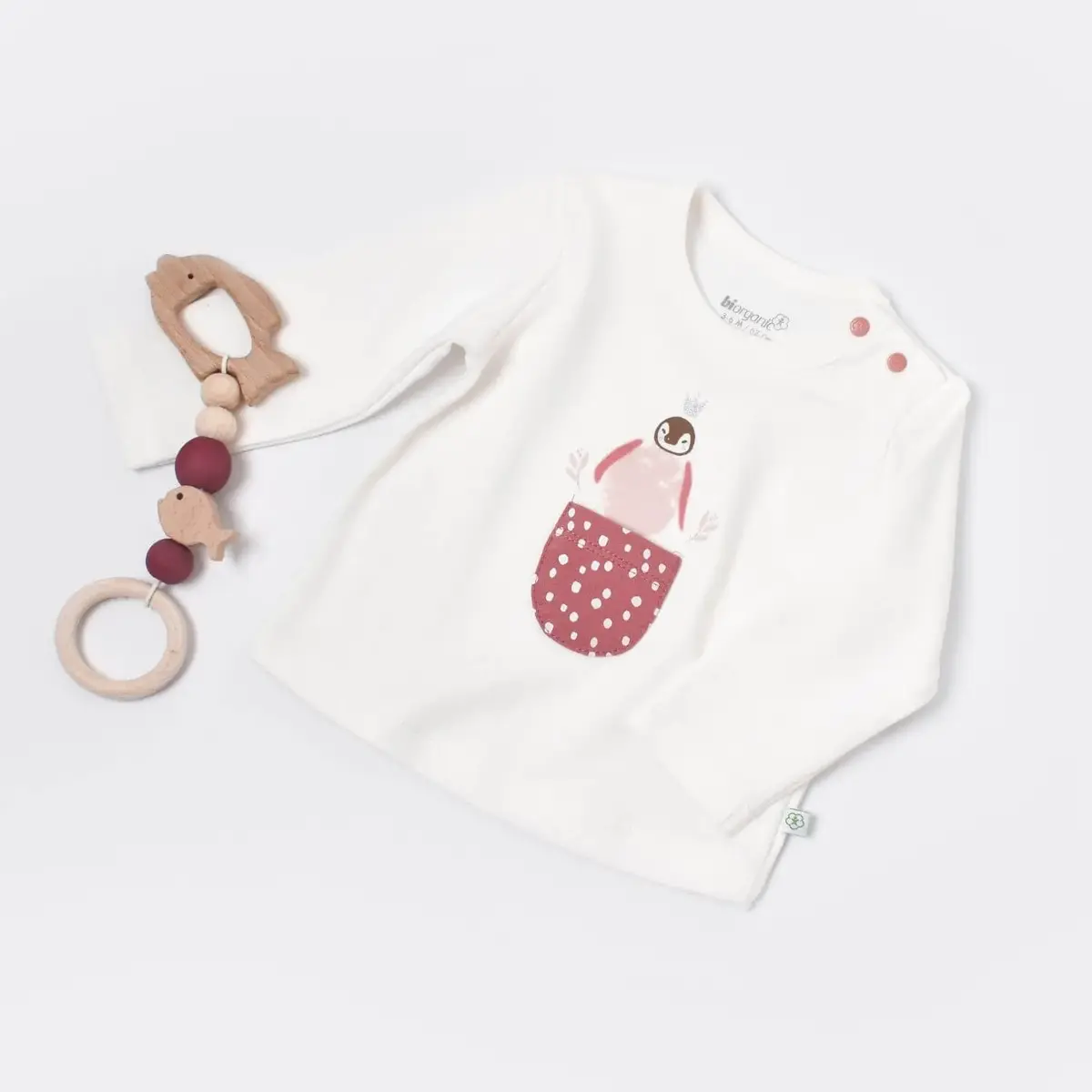 Bibaby Organik Sweatshirt Little Love Rose Dry