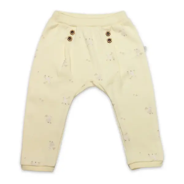 Bistyle Pantolon Patiksiz Welcome Baby Duck Sarı - Ekru
