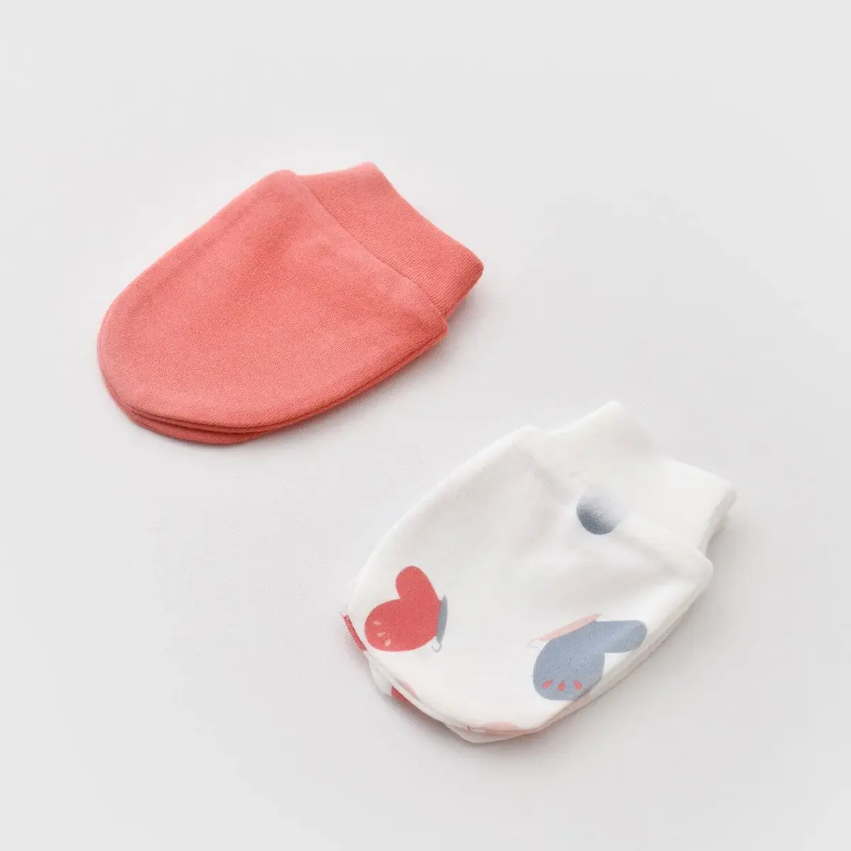 Bibaby Organik Eldiven 2li Wild Flowers Coral