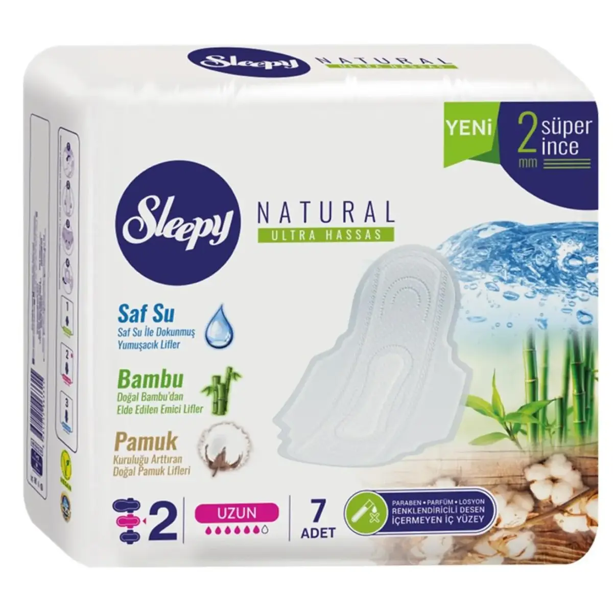 Sleepy Natural Hijyenik Ped 7li Uzun