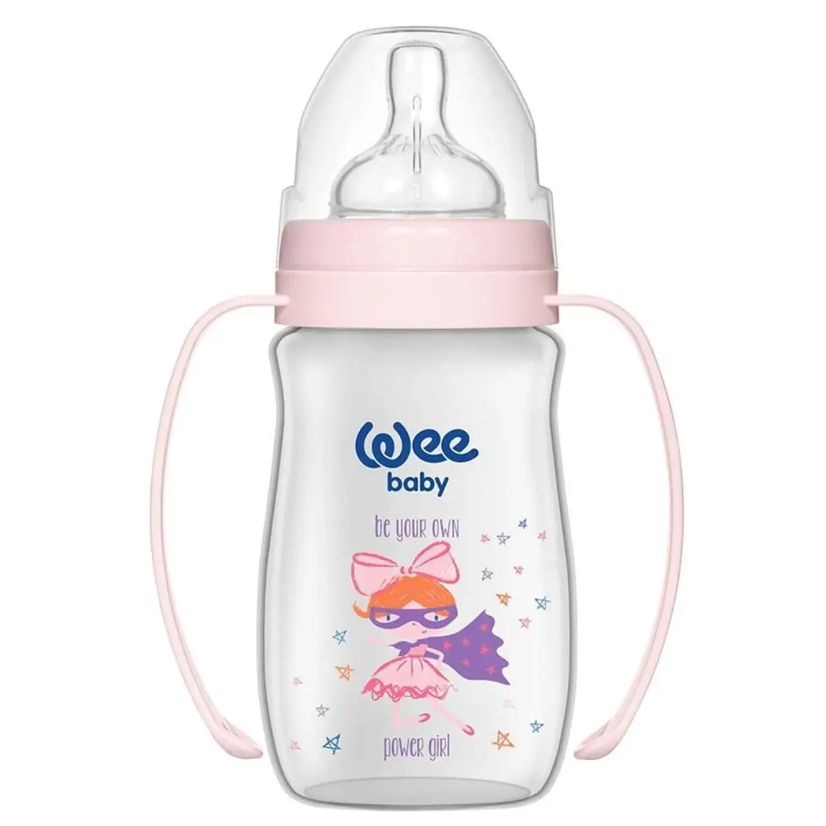 Wee Baby Klasik Plus Geniş Ağızlı Kulplu PP Biberon 250 ml