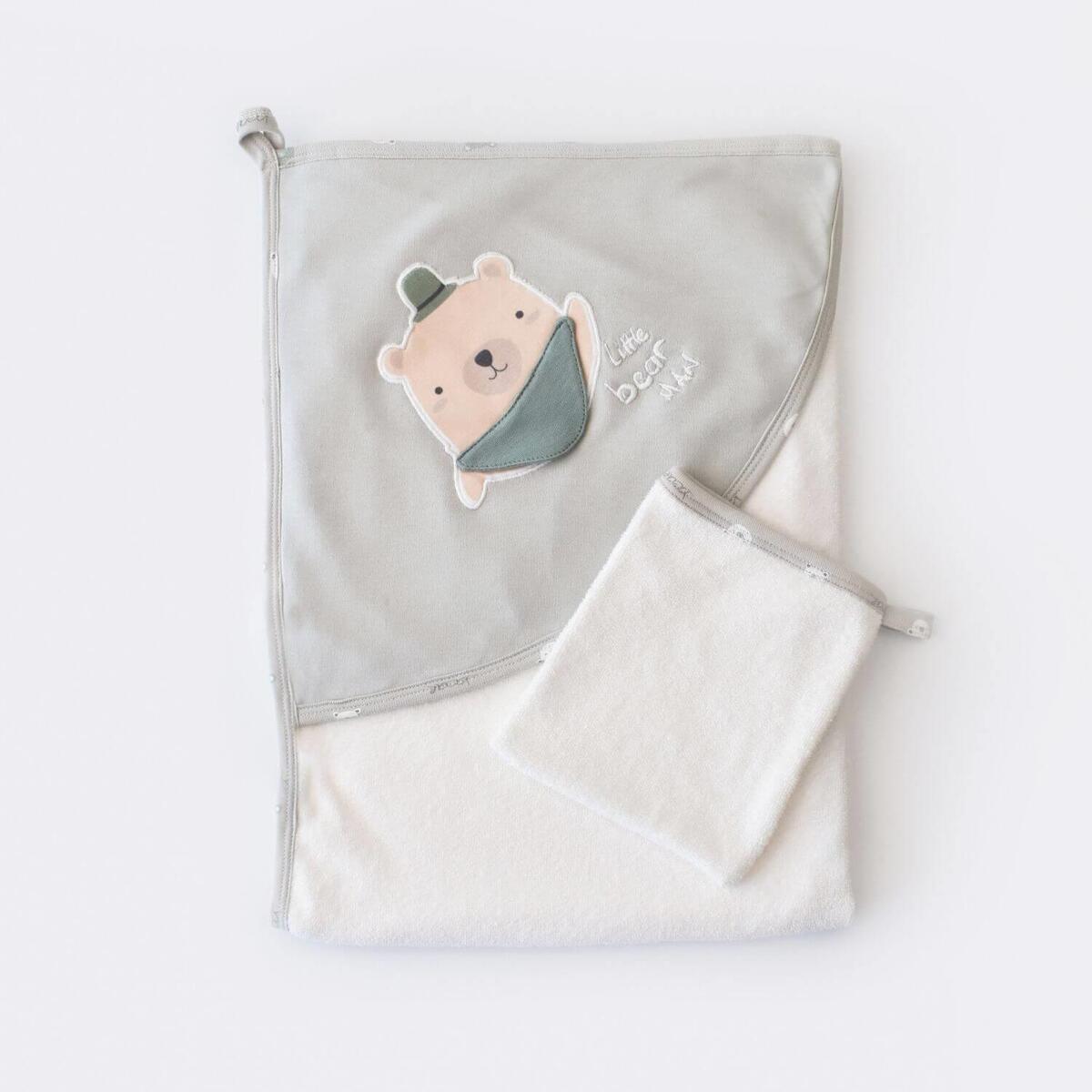 Bibaby Organik Havlu Hug Me Bear Yeşil