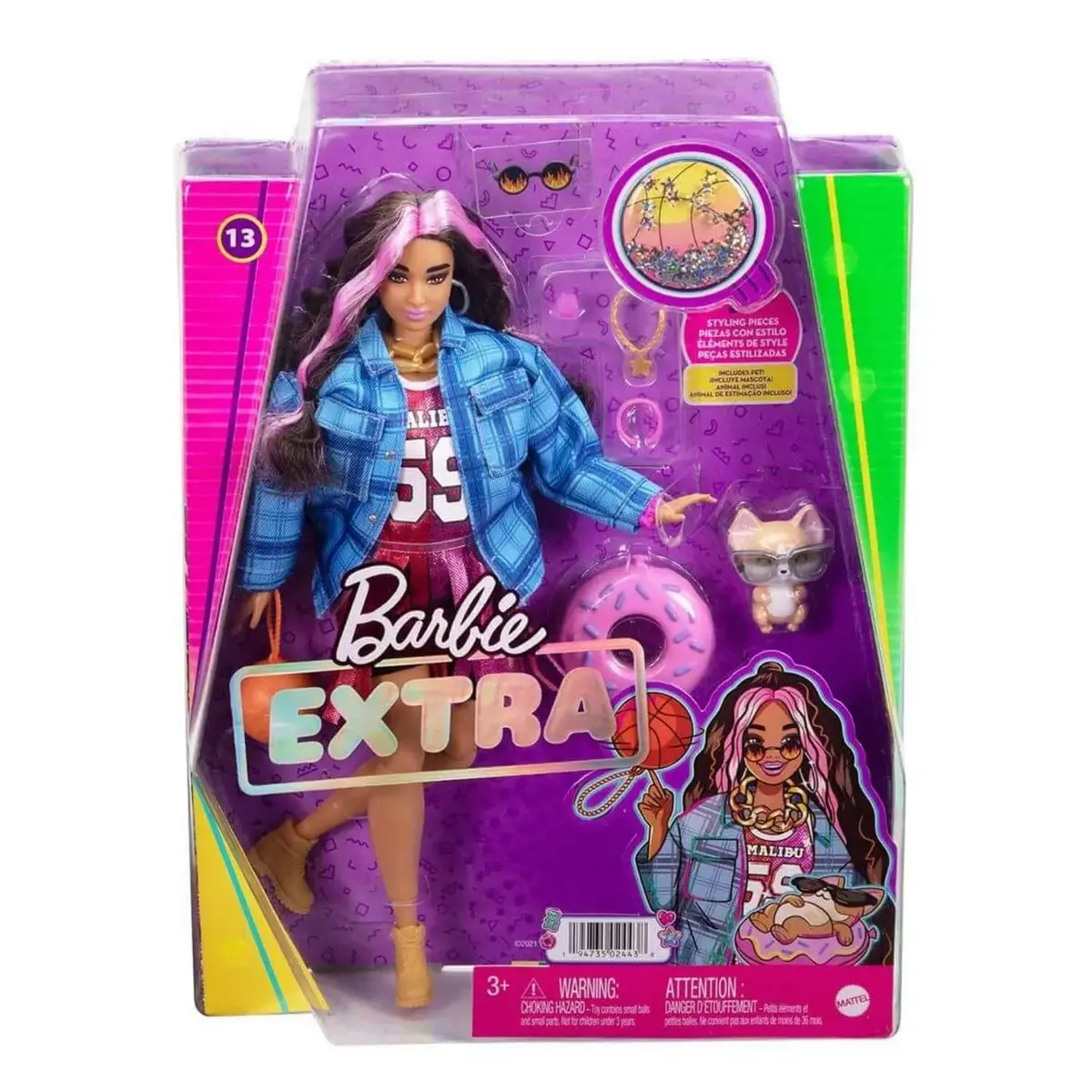 Barbie Extra Ekose Ceketli Bebek