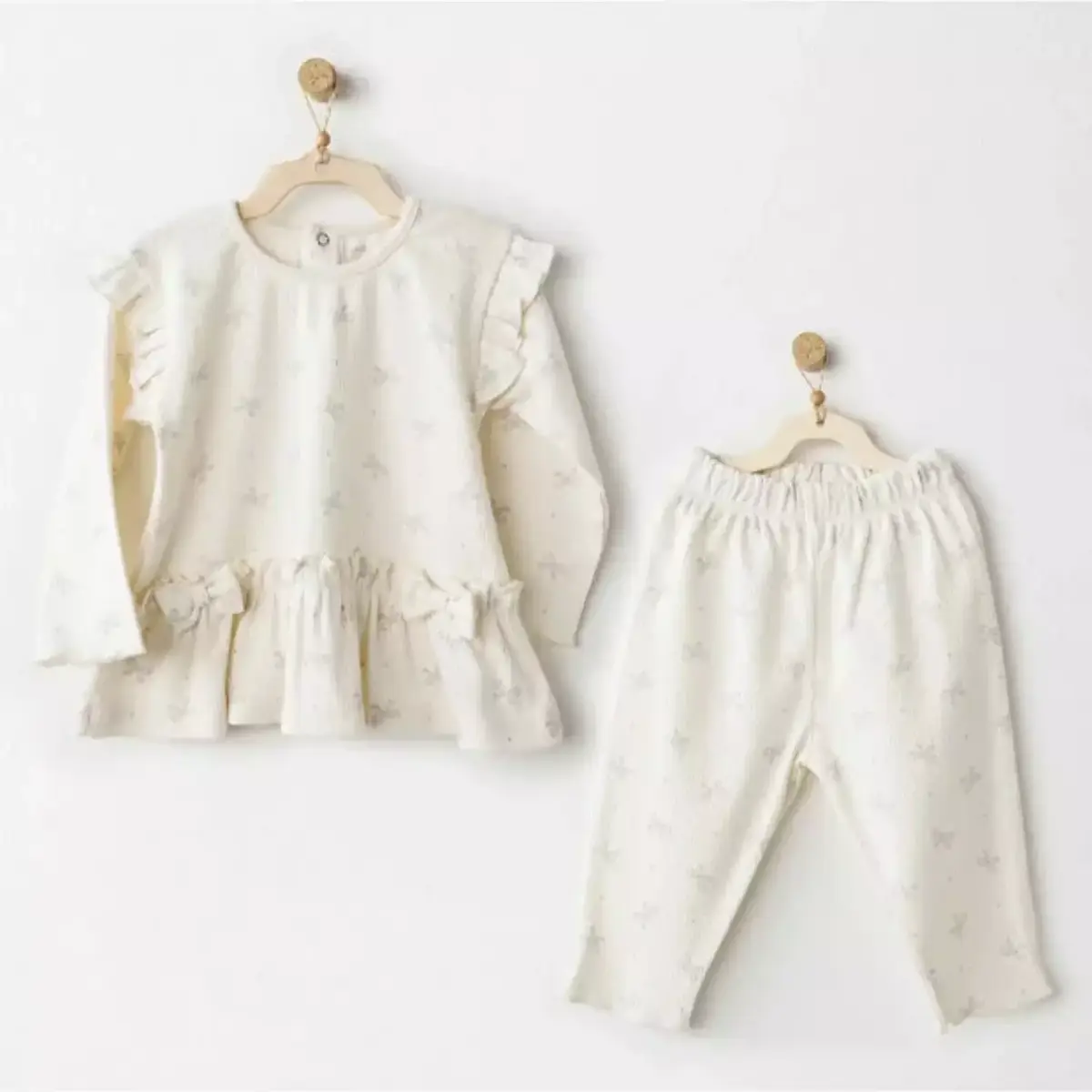 Andy Wawa 2li Takım Baby Bow Bliss Ekru