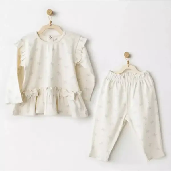 Andy Wawa 2li Takım Baby Bow Bliss Ekru