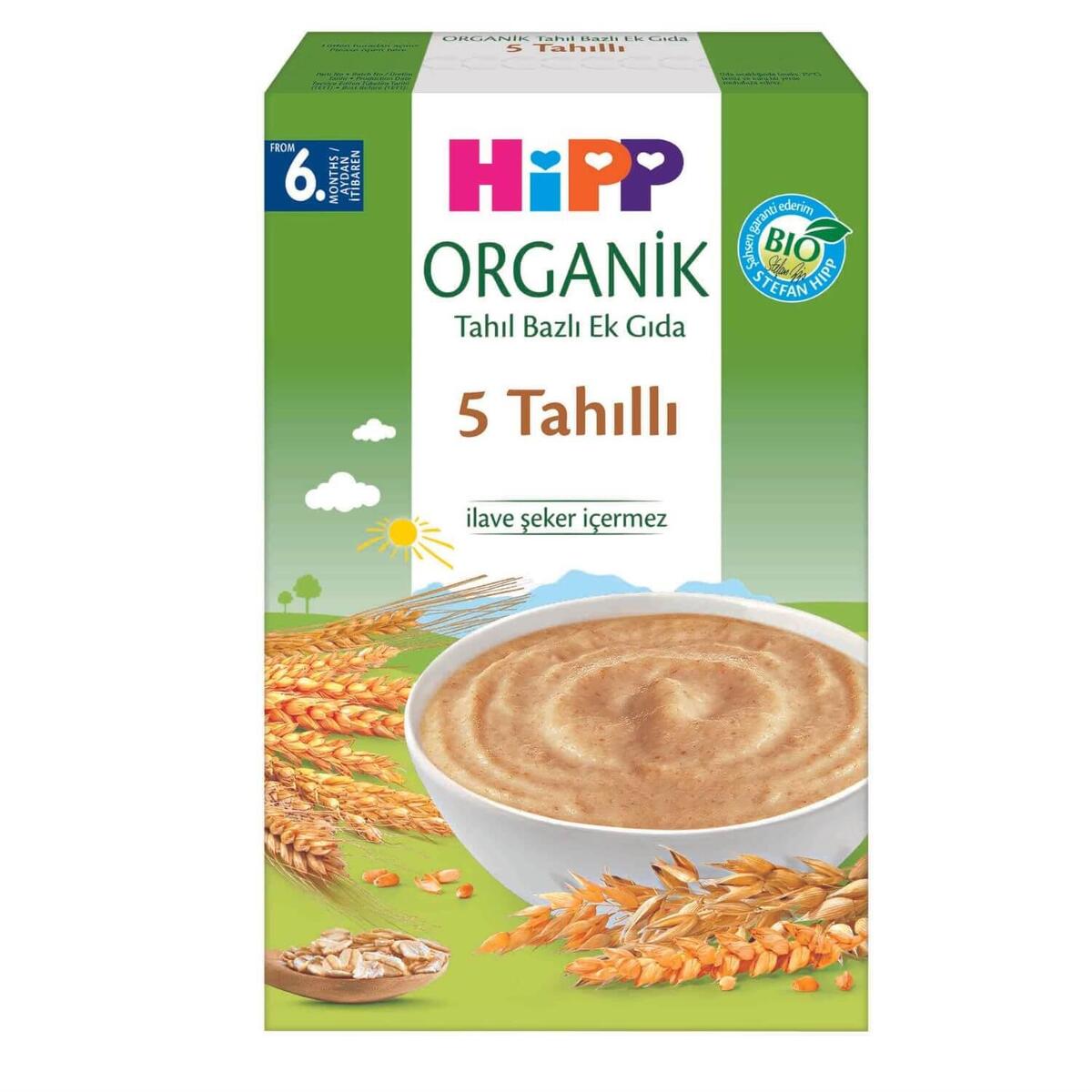 Hipp Kaşık Mamaları Organik Tahıl Bazlı Ek Gıda 5 Tahıllı 200 gr