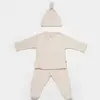 Bibaby Organik Zıbın Takımı 3lü Modal Nature Relax Baby Bej