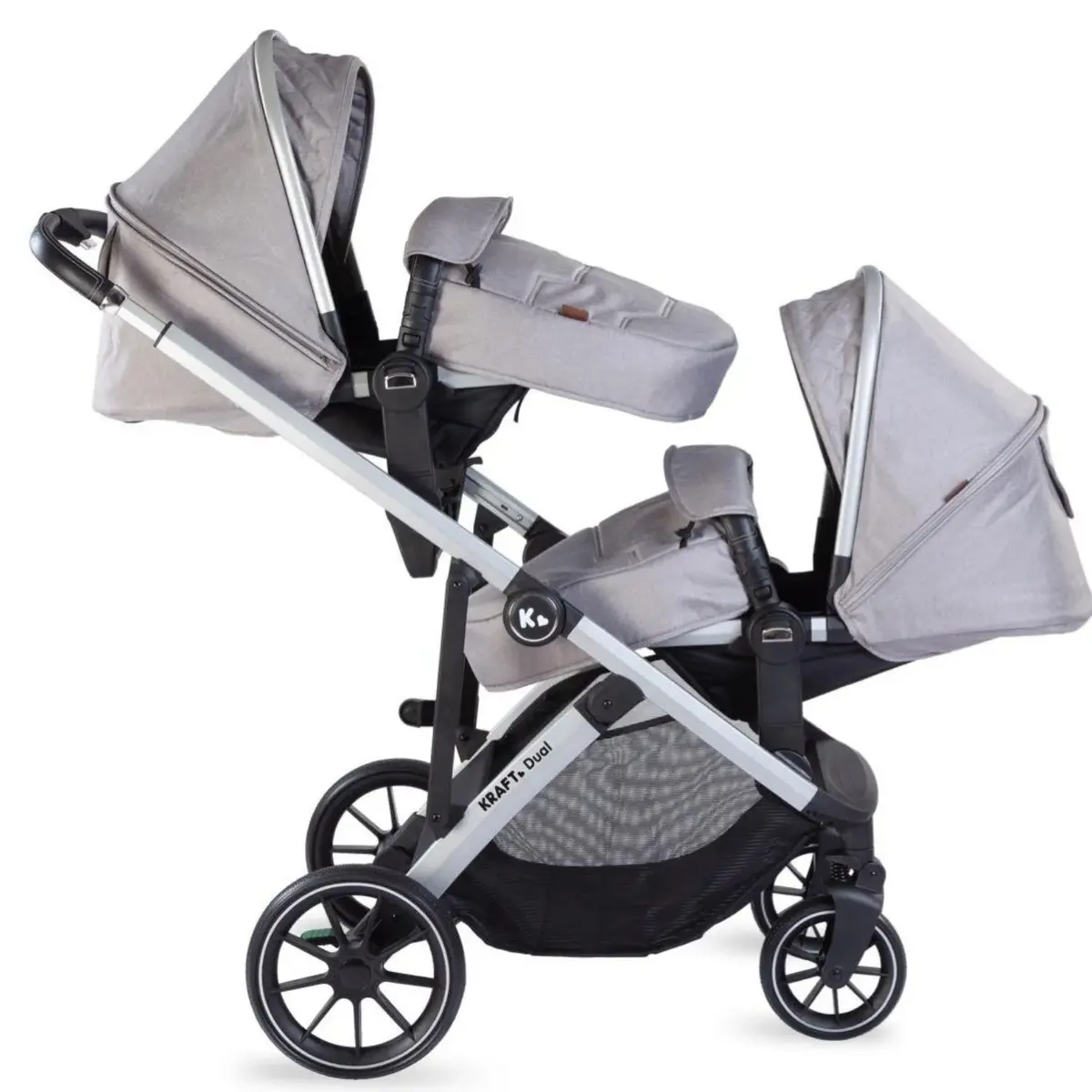 Kraft Dual İkiz Bebek Arabası Light Grey
