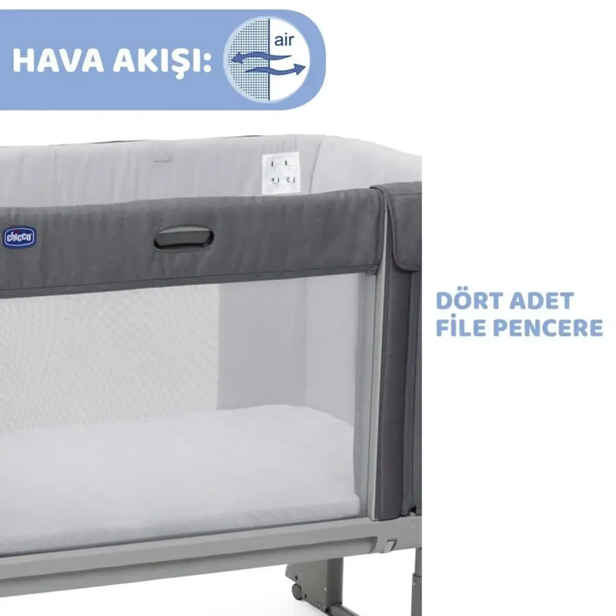 Chicco Next2Me Forever Anne Yanı Beşik Slate Grey