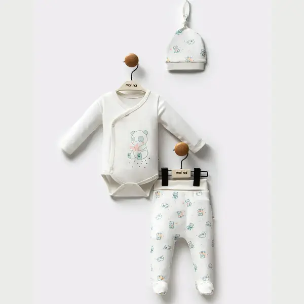 Moi Noi Organik Zıbın Takımı Şapkalı