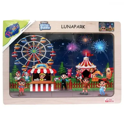 Playwood Ahşap Eğitici Puzzle Lunapark