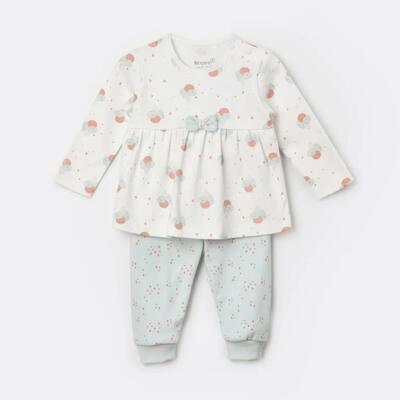 Bibaby Organik 2li Takım Pretty Ears Bunny Mint - Ekru